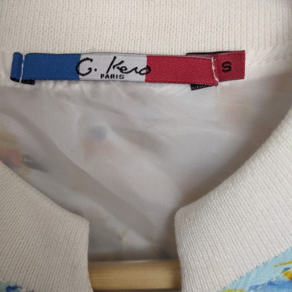 New G. Kero 100% Silk Bomber Jacket La Plage Small - Picture 3 of 6